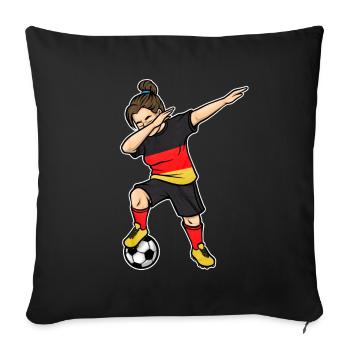 Dabbing Footballer Girls Football Germany Trik - Sofa pillowcase 17,3'' x 17,3'' (45 x 45 cm) - black - Front