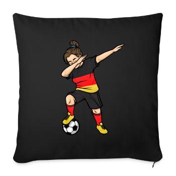 Dabbing Footballer Girls Football Germany Trik - Sofa pillowcase 17,3'' x 17,3'' (45 x 45 cm) - black - Front