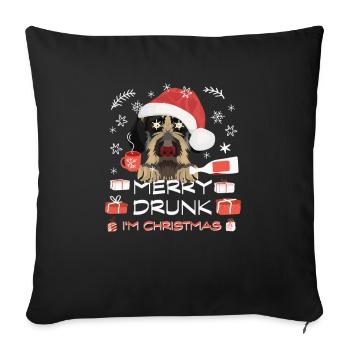 Deutsch Drahthaar Weihnachtsmarkt - Sofakissenbezug 45 x 45 cm - Schwarz - Vorne