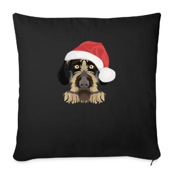 German Wirehair Merry Christmas - Sofa pillowcase 17,3'' x 17,3'' (45 x 45 cm) - black - Front