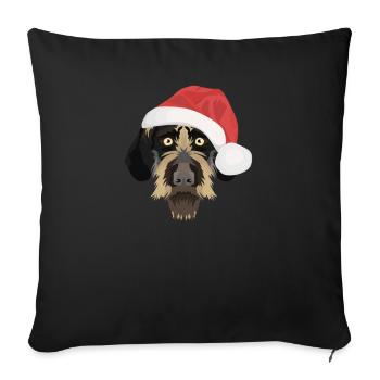 German Wirehair Merry Christmas - Sofa pillowcase 17,3'' x 17,3'' (45 x 45 cm) - black - Front