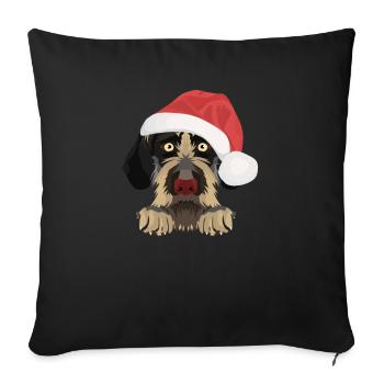 German Wirehair Merry Christmas - Sofa pillowcase 17,3'' x 17,3'' (45 x 45 cm) - black - Front