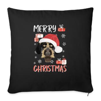 German Wirehair Merry Christmas - Sofa pillowcase 17,3'' x 17,3'' (45 x 45 cm) - black - Front