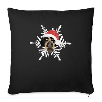 German Wirehair Merry Christmas - Sofa pillowcase 17,3'' x 17,3'' (45 x 45 cm) - black - Front