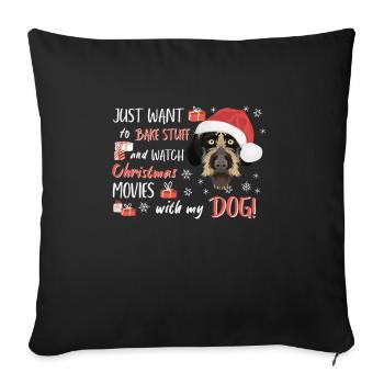 German Wirehair Merry Christmas - Sofa pillowcase 17,3'' x 17,3'' (45 x 45 cm) - black - Front