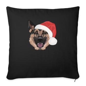 German Shepherd Merry Christmas - Sofa pillowcase 17,3'' x 17,3'' (45 x 45 cm) - black - Front
