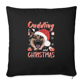 German Shepherd Merry Christmas - Sofa pillowcase 17,3'' x 17,3'' (45 x 45 cm) - black - Front