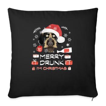 Deutsch Drahthaar Weihnachtsmarkt - Sofakissenbezug 45 x 45 cm - Schwarz - Vorne