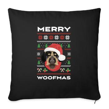 German Wirehair Merry Christmas - Sofa pillowcase 17,3'' x 17,3'' (45 x 45 cm) - black - Front