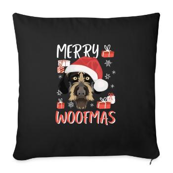 German Wirehair Merry Christmas - Sofa pillowcase 17,3'' x 17,3'' (45 x 45 cm) - black - Front