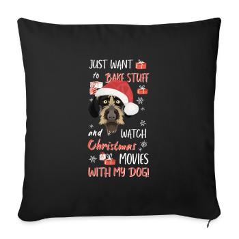 German Wirehair Merry Christmas - Sofa pillowcase 17,3'' x 17,3'' (45 x 45 cm) - black - Front