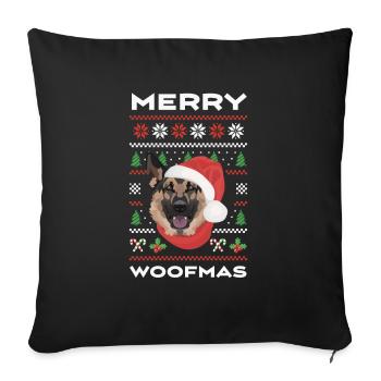 German Shepherd Merry Christmas - Sofa pillowcase 17,3'' x 17,3'' (45 x 45 cm) - black - Front