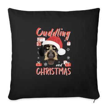 German Wirehair Merry Christmas - Sofa pillowcase 17,3'' x 17,3'' (45 x 45 cm) - black - Front