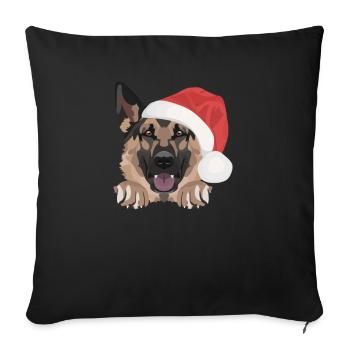 German Shepherd Merry Christmas - Sofa pillowcase 17,3'' x 17,3'' (45 x 45 cm) - black - Front