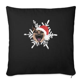 German Shepherd Merry Christmas - Sofa pillowcase 17,3'' x 17,3'' (45 x 45 cm) - black - Front