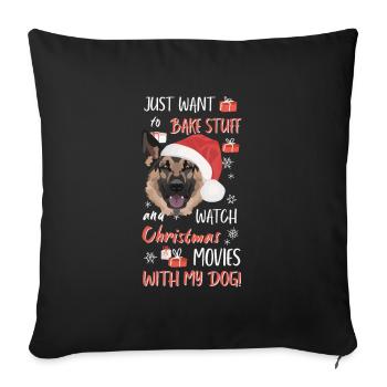 German Shepherd Merry Christmas - Sofa pillowcase 17,3'' x 17,3'' (45 x 45 cm) - black - Front