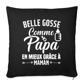 Belle Gosse Comme Papa Cadeau Belle Fille - Housse de coussin décorative 45 x 45 cm - noir - Devant