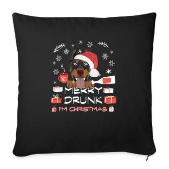 Dobermann Weihnachtsmarkt - Sofakissenbezug 45 x 45 cm - Schwarz - Vorne