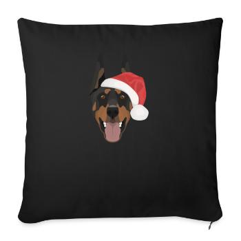 Doberman Merry Christmas - Sofa pillowcase 17,3'' x 17,3'' (45 x 45 cm) - black - Front