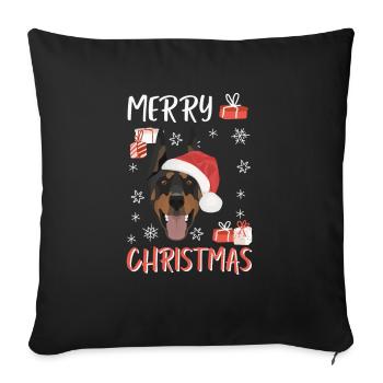 Doberman Merry Christmas - Sofa pillowcase 17,3'' x 17,3'' (45 x 45 cm) - black - Front