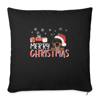 Doberman Merry Christmas - Sofa pillowcase 17,3'' x 17,3'' (45 x 45 cm) - black - Front