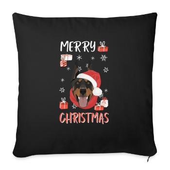 Doberman Merry Christmas - Sofa pillowcase 17,3'' x 17,3'' (45 x 45 cm) - black - Front