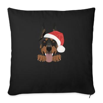 Doberman Merry Christmas - Sofa pillowcase 17,3'' x 17,3'' (45 x 45 cm) - black - Front