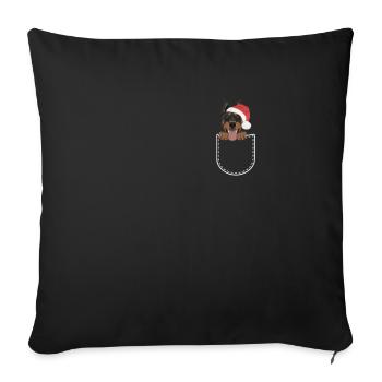 Doberman Merry Christmas - Sofa pillowcase 17,3'' x 17,3'' (45 x 45 cm) - black - Front