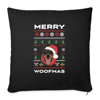 Doberman Merry Christmas - Sofa pillowcase 17,3'' x 17,3'' (45 x 45 cm) - black - Front