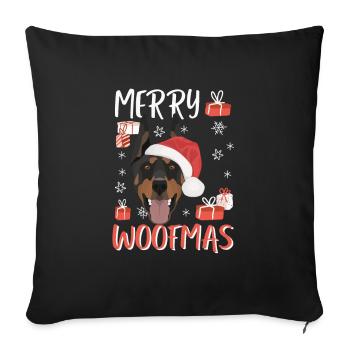 Doberman Merry Christmas - Sofa pillowcase 17,3'' x 17,3'' (45 x 45 cm) - black - Front