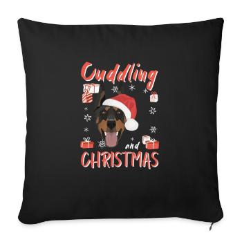 Doberman Merry Christmas - Sofa pillowcase 17,3'' x 17,3'' (45 x 45 cm) - black - Front