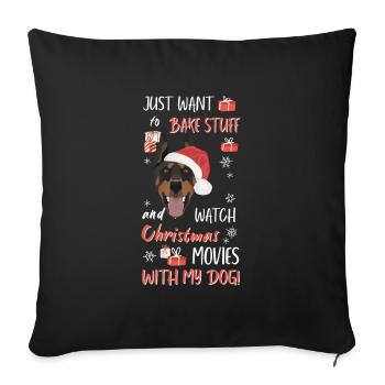 Doberman Merry Christmas - Sofa pillowcase 17,3'' x 17,3'' (45 x 45 cm) - black - Front