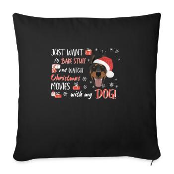 Doberman Merry Christmas - Sofa pillowcase 17,3'' x 17,3'' (45 x 45 cm) - black - Front