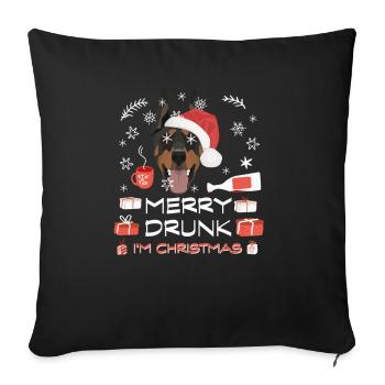 Dobermann Weihnachtsmarkt - Sofakissenbezug 45 x 45 cm - Schwarz - Vorne