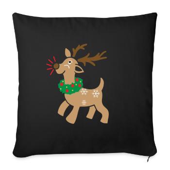 Tenue joyeux de wapiti - Housse de coussin décorative 45 x 45 cm - noir - Devant