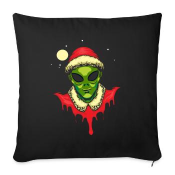 Tenue de Père Noël extraterrestre - Housse de coussin décorative 45 x 45 cm - noir - Devant
