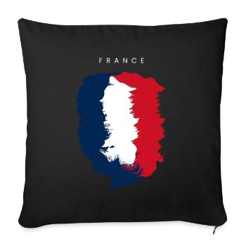 France outfit - Sofa pillowcase 17,3'' x 17,3'' (45 x 45 cm) - black - Front