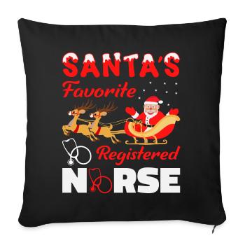 Santas Favorite Nurse outfit - Sofakissenbezug 45 x 45 cm - Schwarz - Vorne