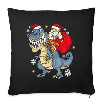 t Rex Santa Outfit - Housse de coussin décorative 45 x 45 cm - noir - Devant