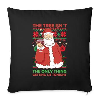Baum ist nicht das Einzige, was heute Abend Weihnachten beleuchtet wird - Sofakissenbezug 45 x 45 cm - Schwarz - Vorne