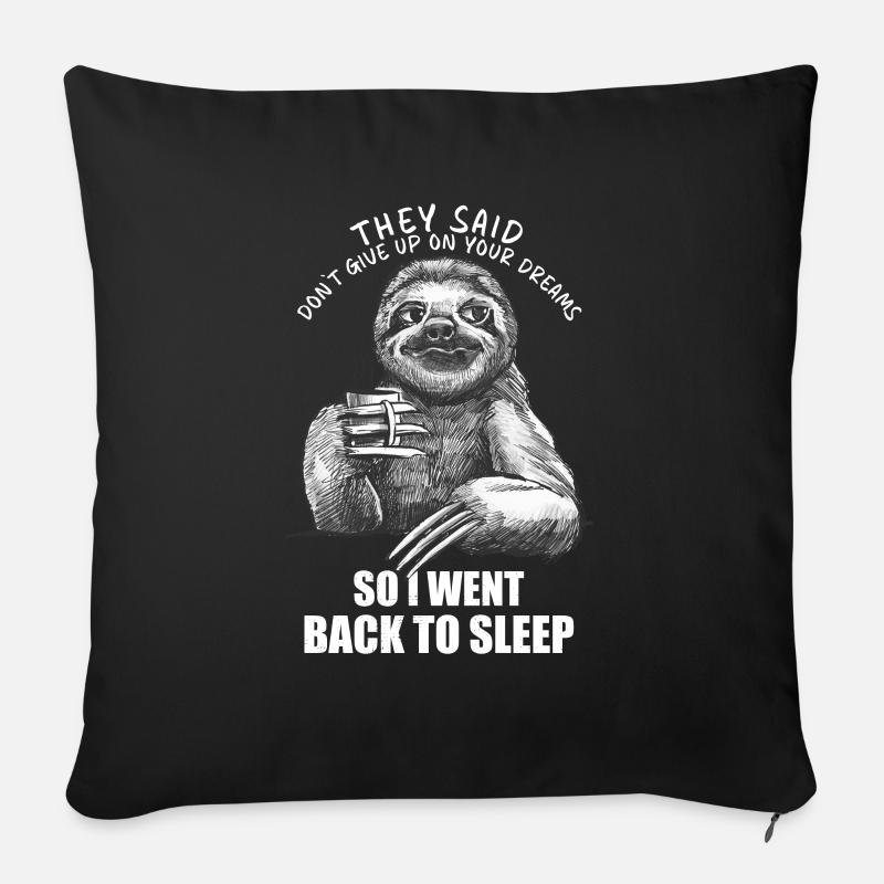 Went Sleeping Again Sarcastic Coffee Sloth - Sofa pillowcase 17,3'' x 17,3'' (45 x 45 cm) - black