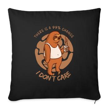 I Dont Care Sloth Saying - Sofa pillowcase 17,3'' x 17,3'' (45 x 45 cm) - black - Front