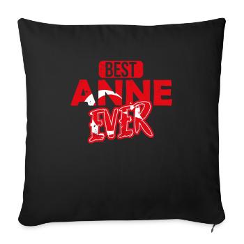 Best Anne Ever Turkish Mother - Sofa pillowcase 17,3'' x 17,3'' (45 x 45 cm) - black - Front