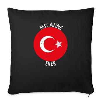 Best Anne Ever Turkish Mother - Sofa pillowcase 17,3'' x 17,3'' (45 x 45 cm) - black - Front