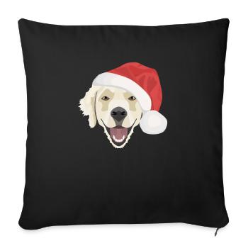 Golden Retriever Merry Christmas - Sofa pillowcase 17,3'' x 17,3'' (45 x 45 cm) - black - Front