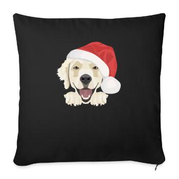 Golden Retriever Merry Christmas - Sofa pillowcase 17,3'' x 17,3'' (45 x 45 cm) - black - Front