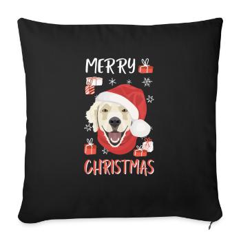 Golden Retriever Merry Christmas - Sofa pillowcase 17,3'' x 17,3'' (45 x 45 cm) - black - Front