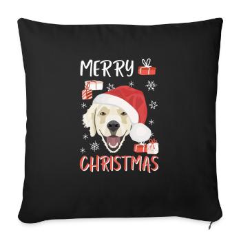 Golden Retriever Merry Christmas - Sofa pillowcase 17,3'' x 17,3'' (45 x 45 cm) - black - Front