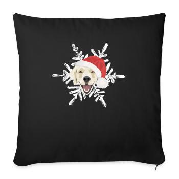 Golden Retriever Merry Christmas - Sofa pillowcase 17,3'' x 17,3'' (45 x 45 cm) - black - Front