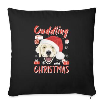 Golden Retriever Merry Christmas - Sofa pillowcase 17,3'' x 17,3'' (45 x 45 cm) - black - Front